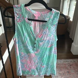 Lilly Pulitzer Mint Green and Pink Tank Top Size xs